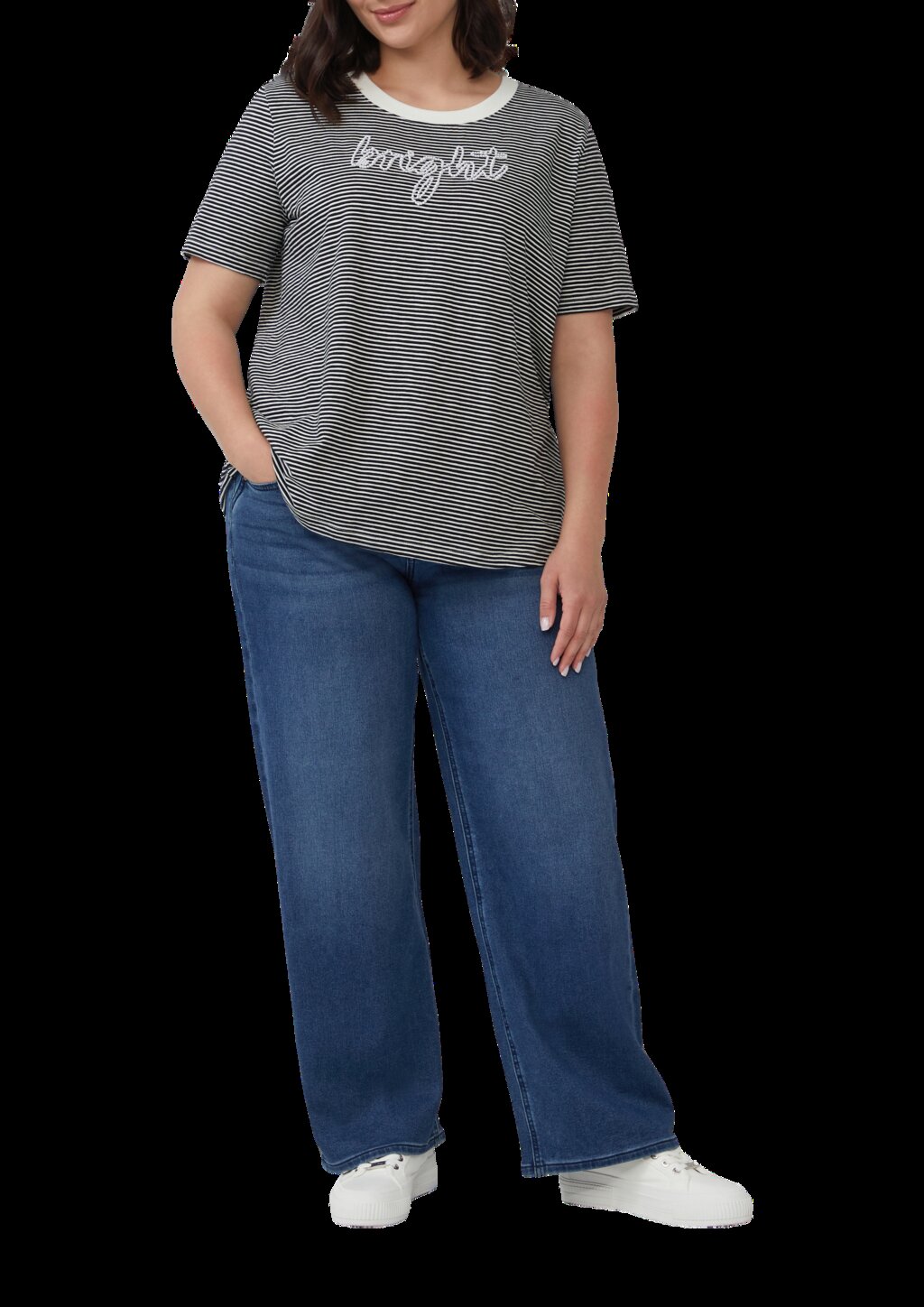 Streifenshirt mit Schmuckperlen