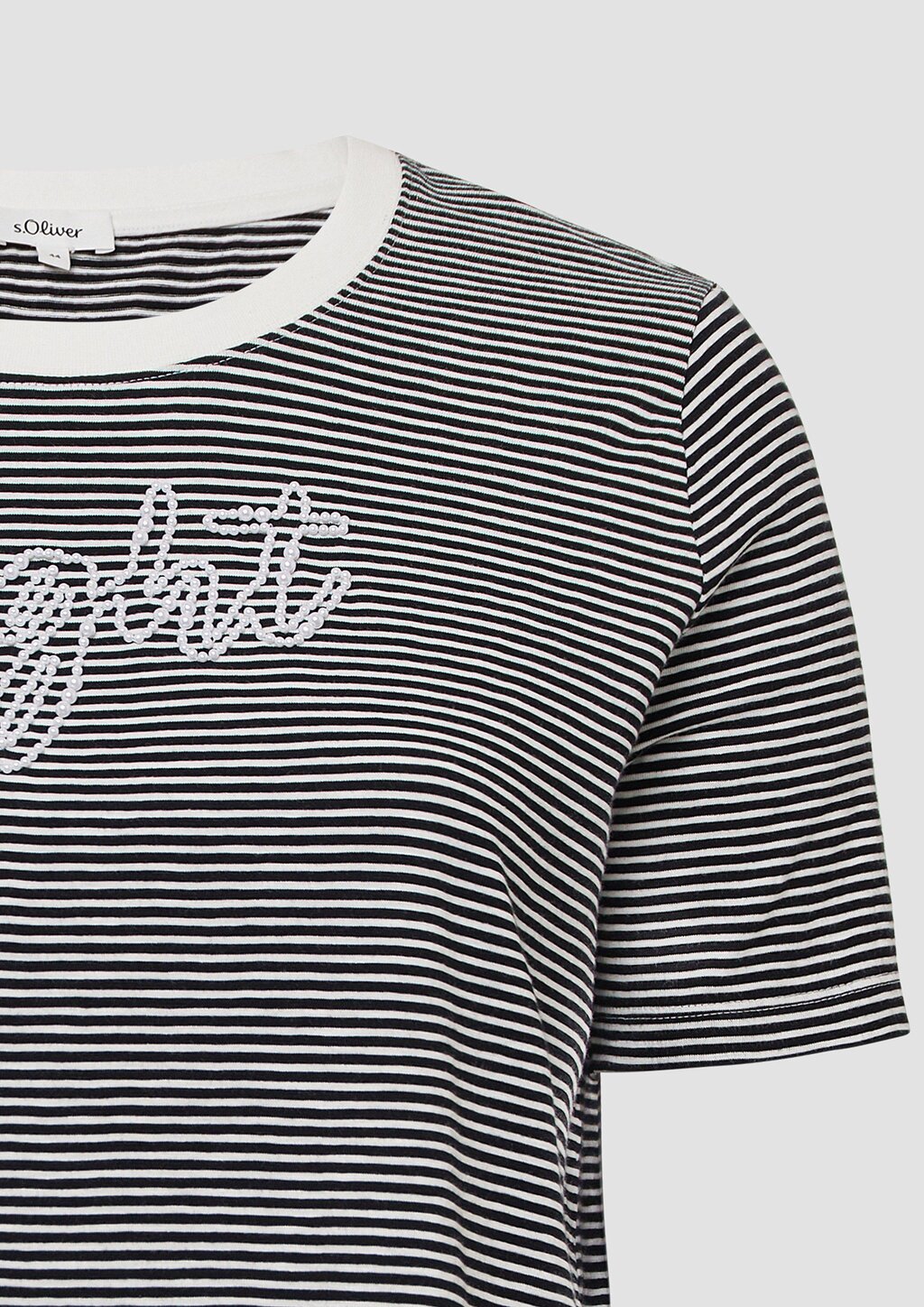 Streifenshirt mit Schmuckperlen