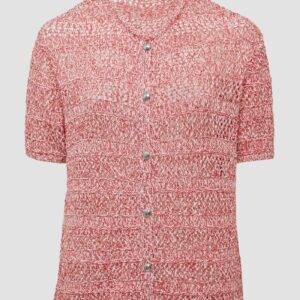 Ajour-Strickjacke mit Glitzereffekt