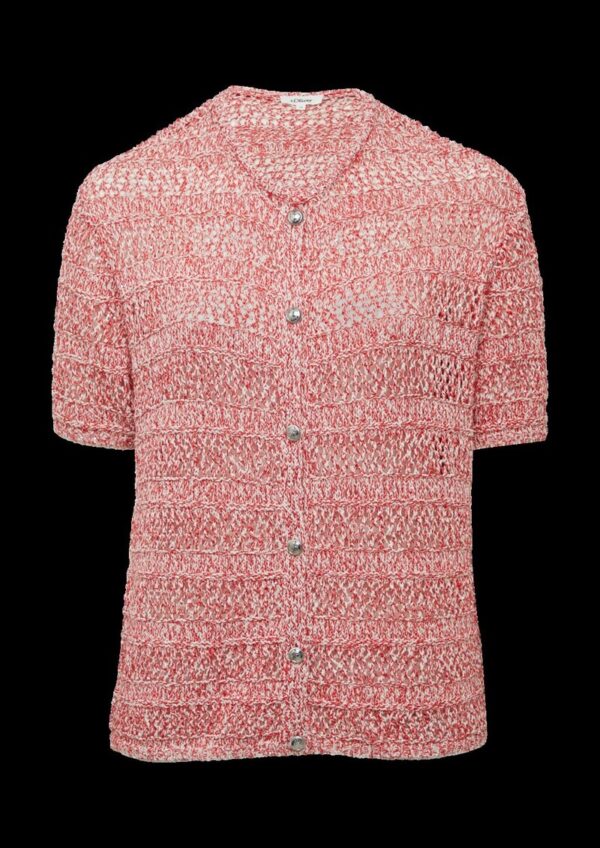 Ajour-Strickjacke mit Glitzereffekt