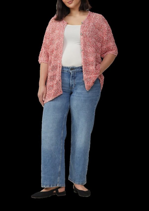 Ajour-Strickjacke mit Glitzereffekt