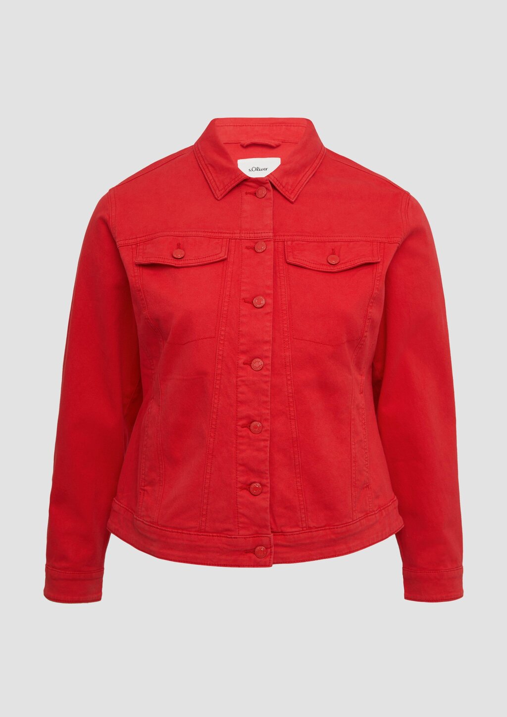 Elastische Jeansjacke mit seitlichen Eingrifftaschen