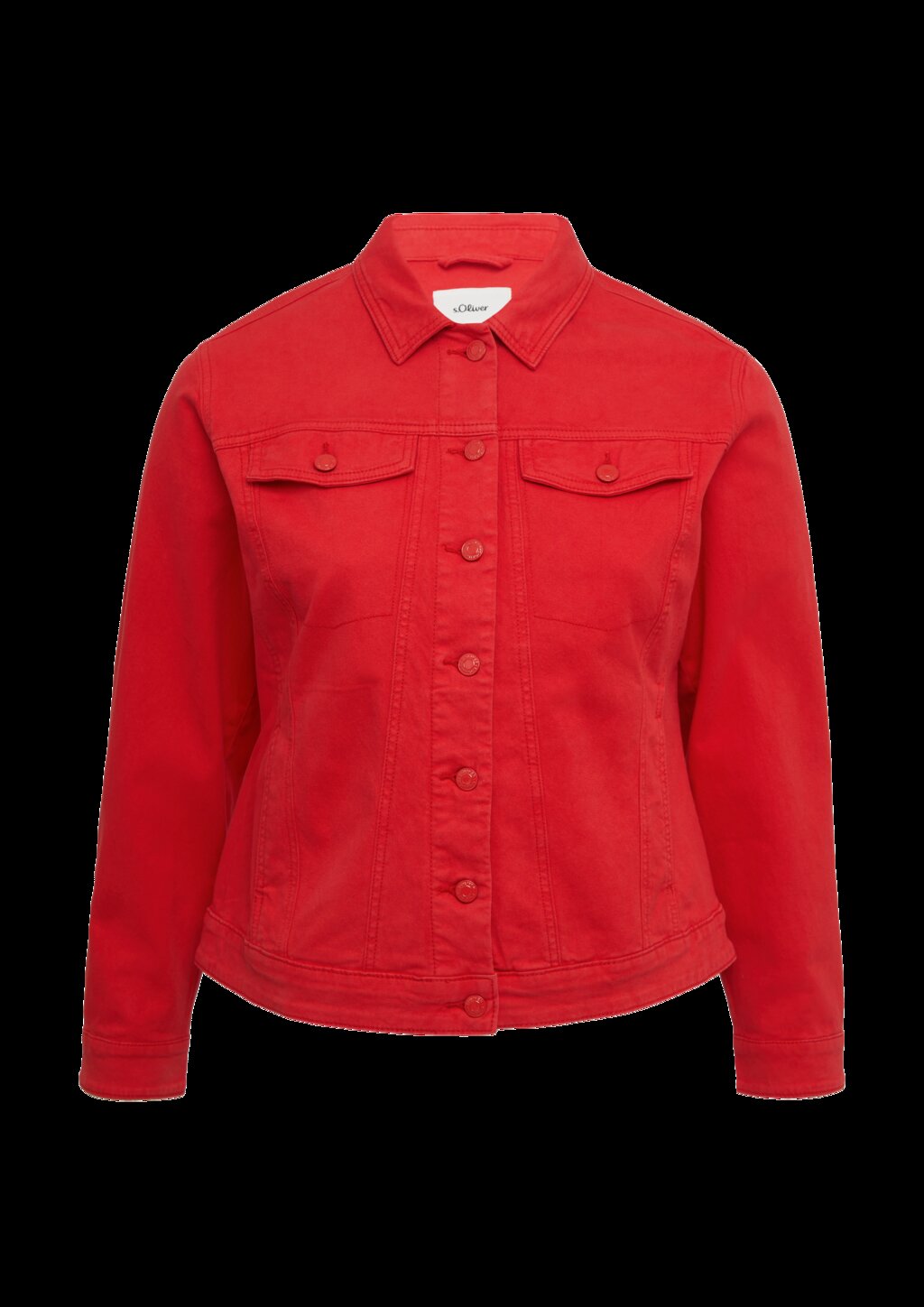 Elastische Jeansjacke mit seitlichen Eingrifftaschen