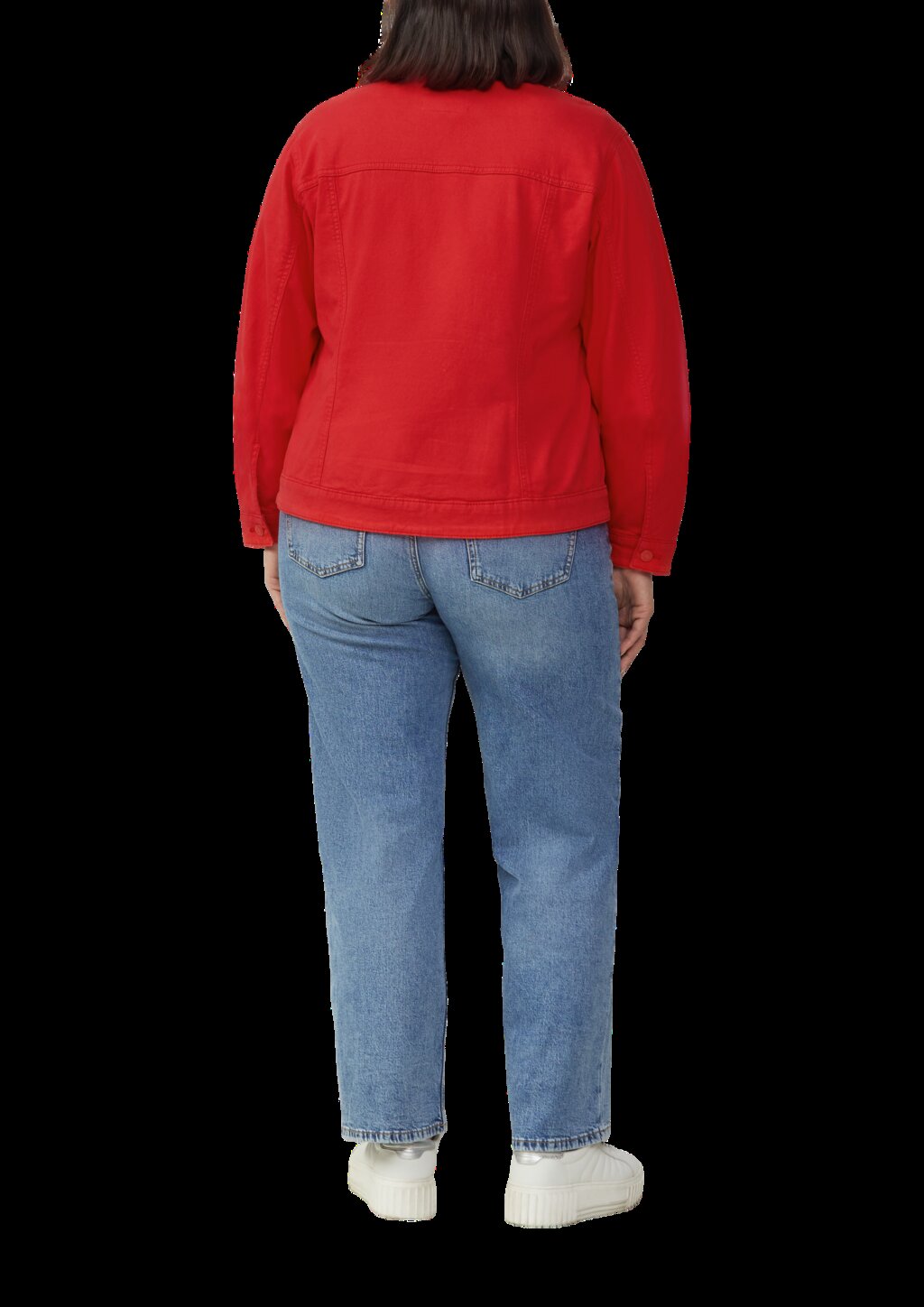 Elastische Jeansjacke mit seitlichen Eingrifftaschen