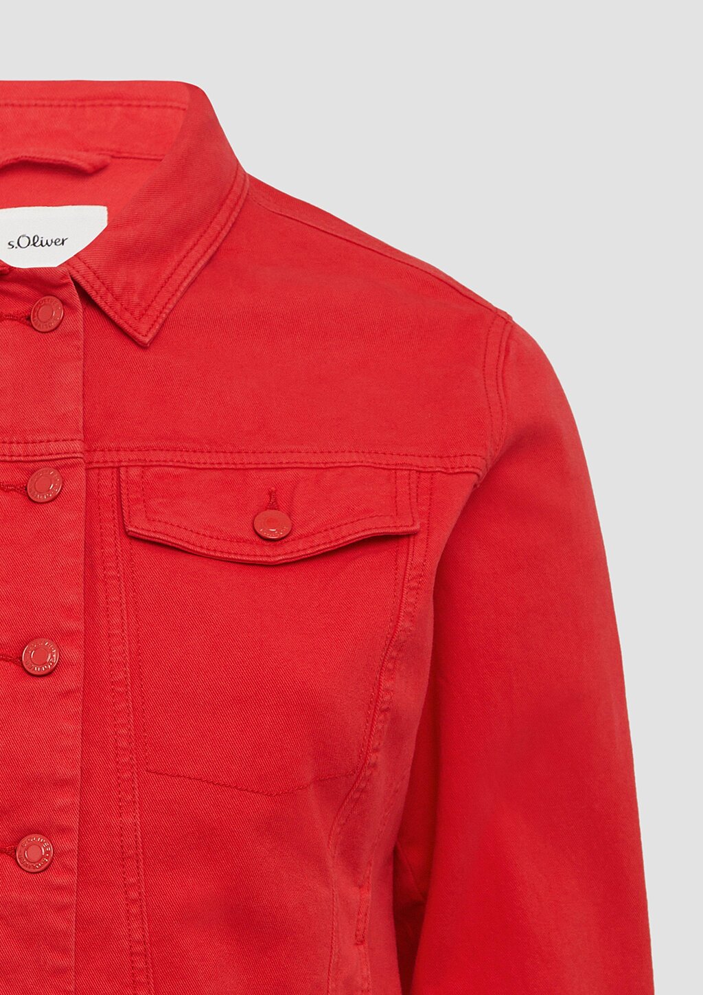 Elastische Jeansjacke mit seitlichen Eingrifftaschen