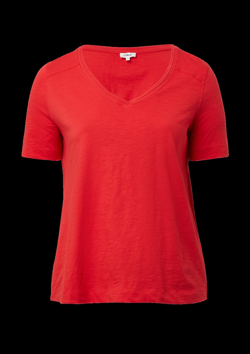 T-Shirt aus Flammgarn mit V-Ausschnitt