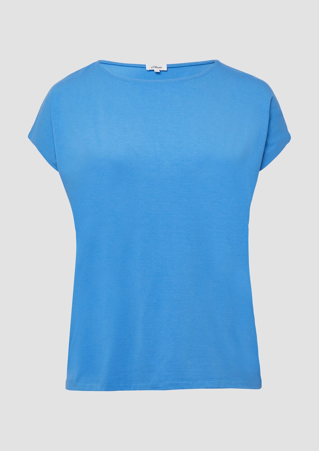 Fließendes Jersey-Shirt mit überschnittenen Schultern