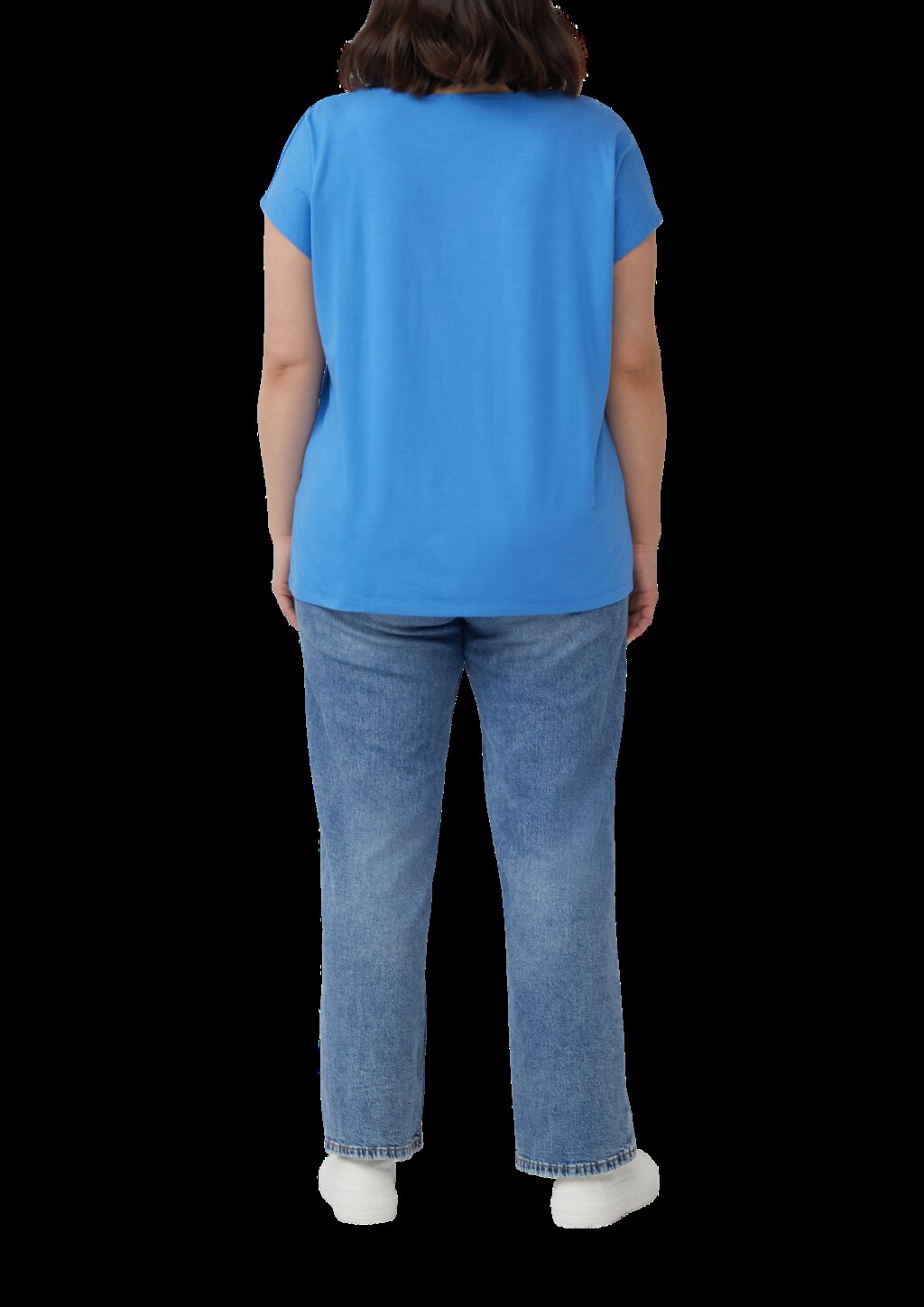 Fließendes Jersey-Shirt mit überschnittenen Schultern