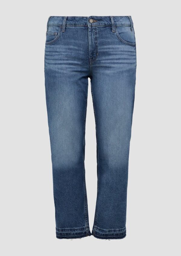 Cropped Jeans / Straight Fit / Mid Rise / Straight Leg / mit Saumdetails