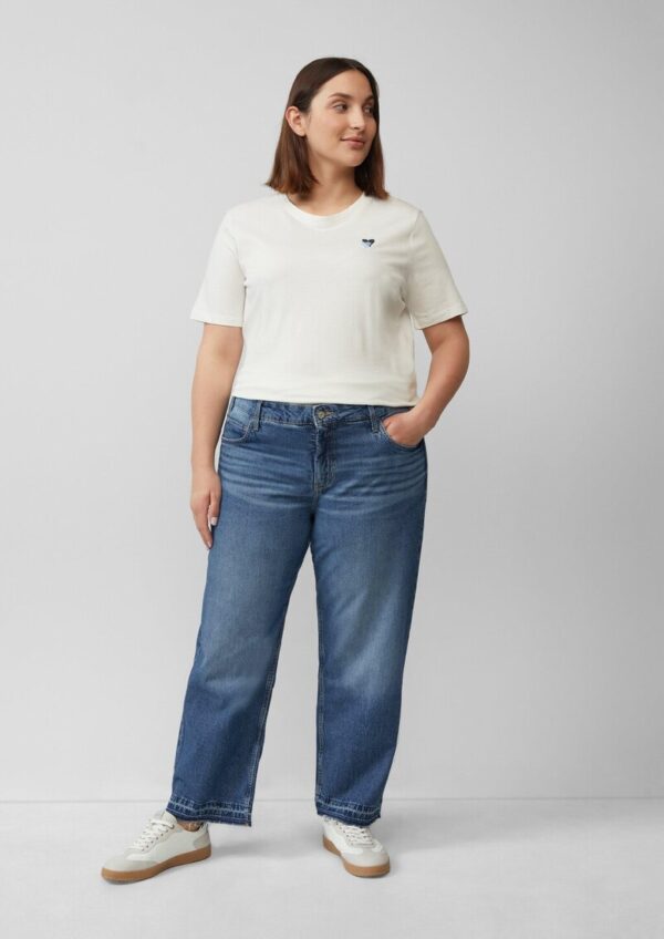 Cropped Jeans / Straight Fit / Mid Rise / Straight Leg / mit Saumdetails