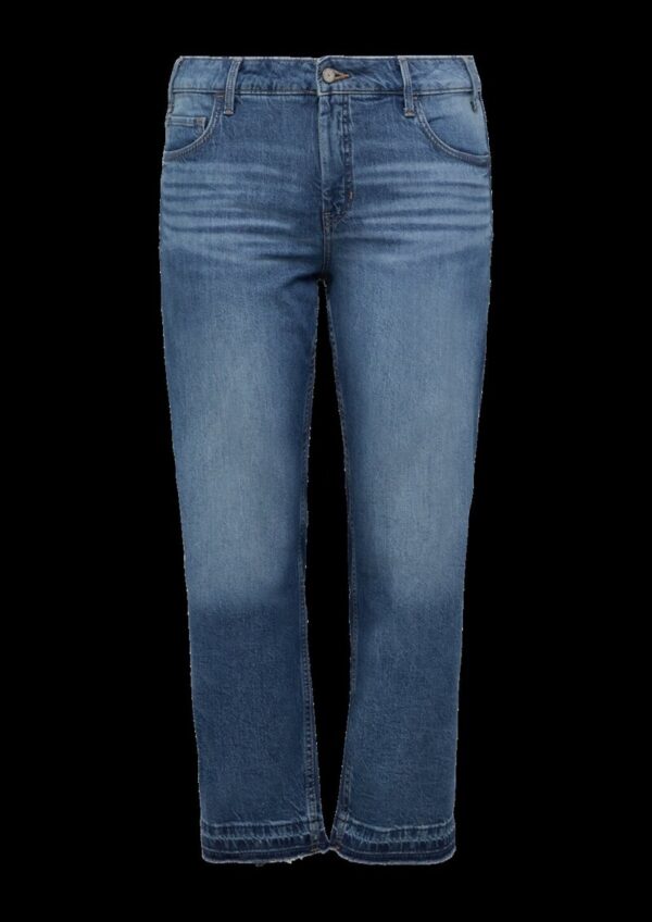 Cropped Jeans / Straight Fit / Mid Rise / Straight Leg / mit Saumdetails
