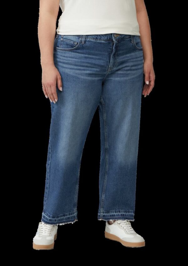 Cropped Jeans / Straight Fit / Mid Rise / Straight Leg / mit Saumdetails