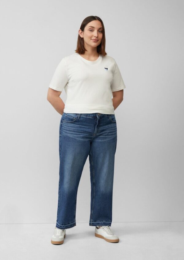 Cropped Jeans / Straight Fit / Mid Rise / Straight Leg / mit Saumdetails