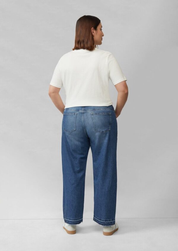 Cropped Jeans / Straight Fit / Mid Rise / Straight Leg / mit Saumdetails