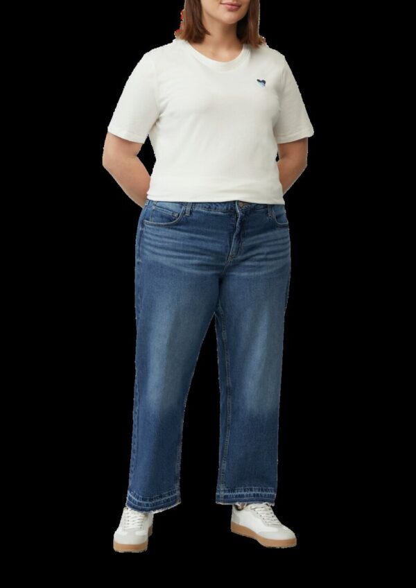 Cropped Jeans / Straight Fit / Mid Rise / Straight Leg / mit Saumdetails