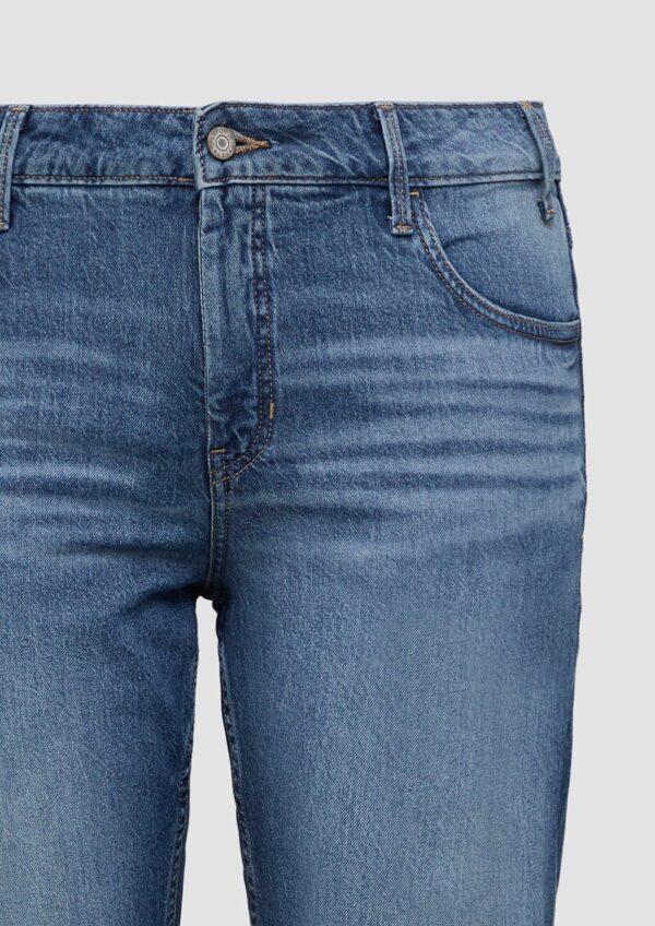 Cropped Jeans / Straight Fit / Mid Rise / Straight Leg / mit Saumdetails