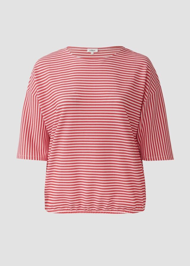 Gestreiftes T-Shirt im Relaxed Fit mit 3/4-Ärmeln