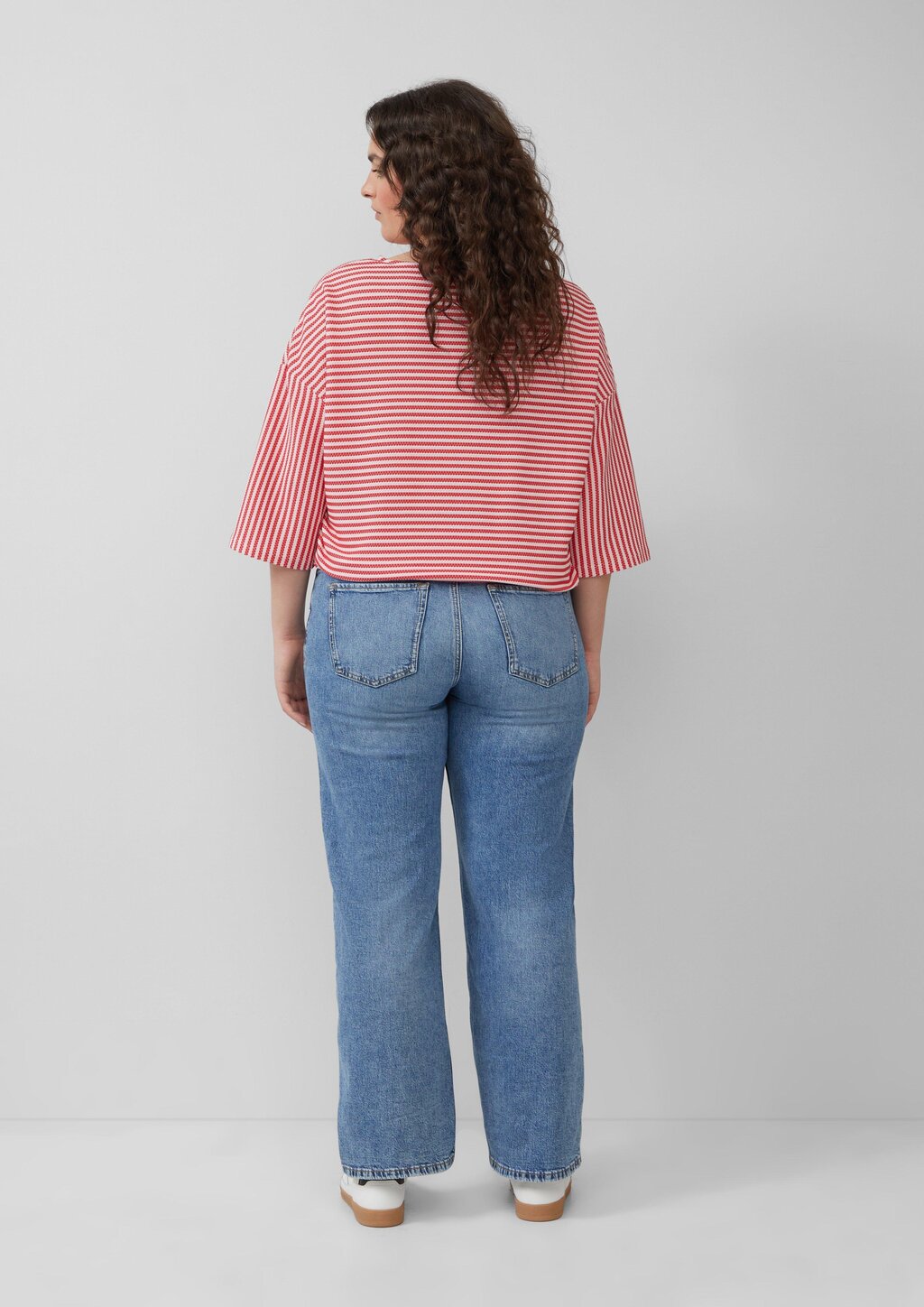 Gestreiftes T-Shirt im Relaxed Fit mit 3/4-Ärmeln