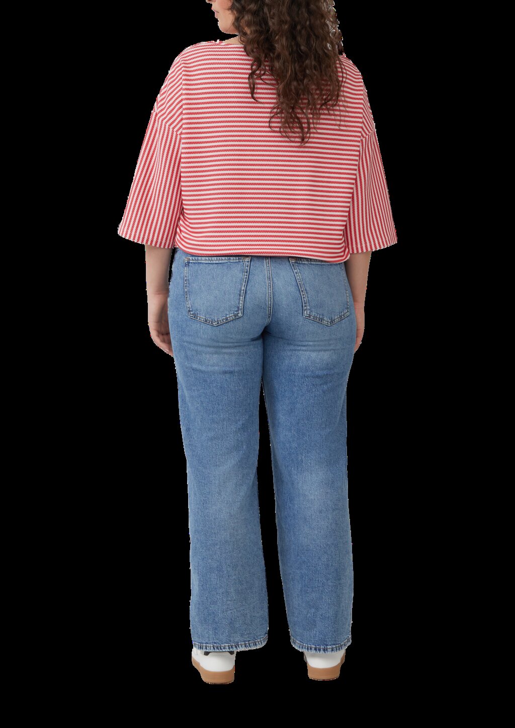 Gestreiftes T-Shirt im Relaxed Fit mit 3/4-Ärmeln