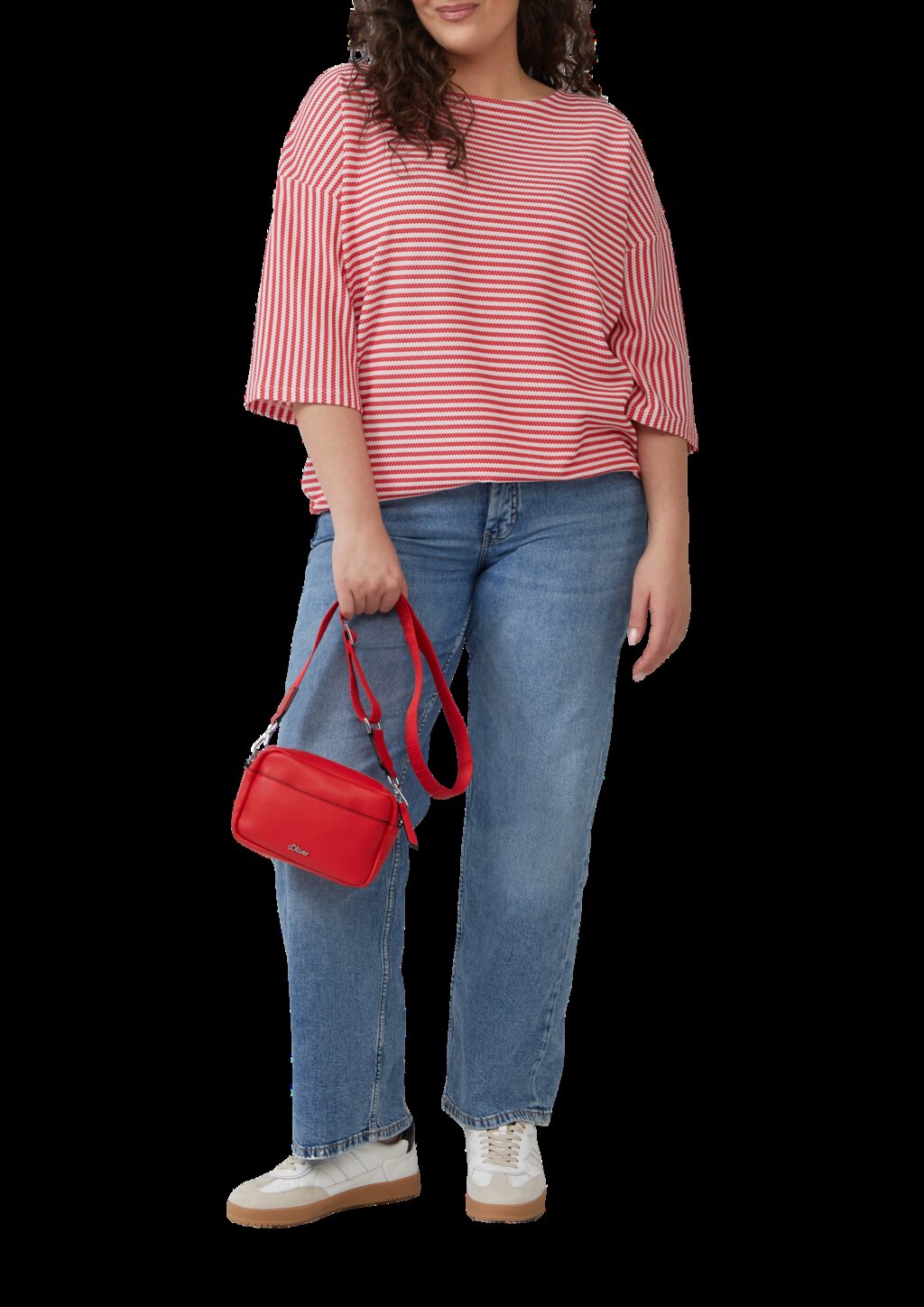 Gestreiftes T-Shirt im Relaxed Fit mit 3/4-Ärmeln