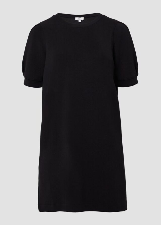 Kurzes Scuba-Kleid mit Puffärmeln