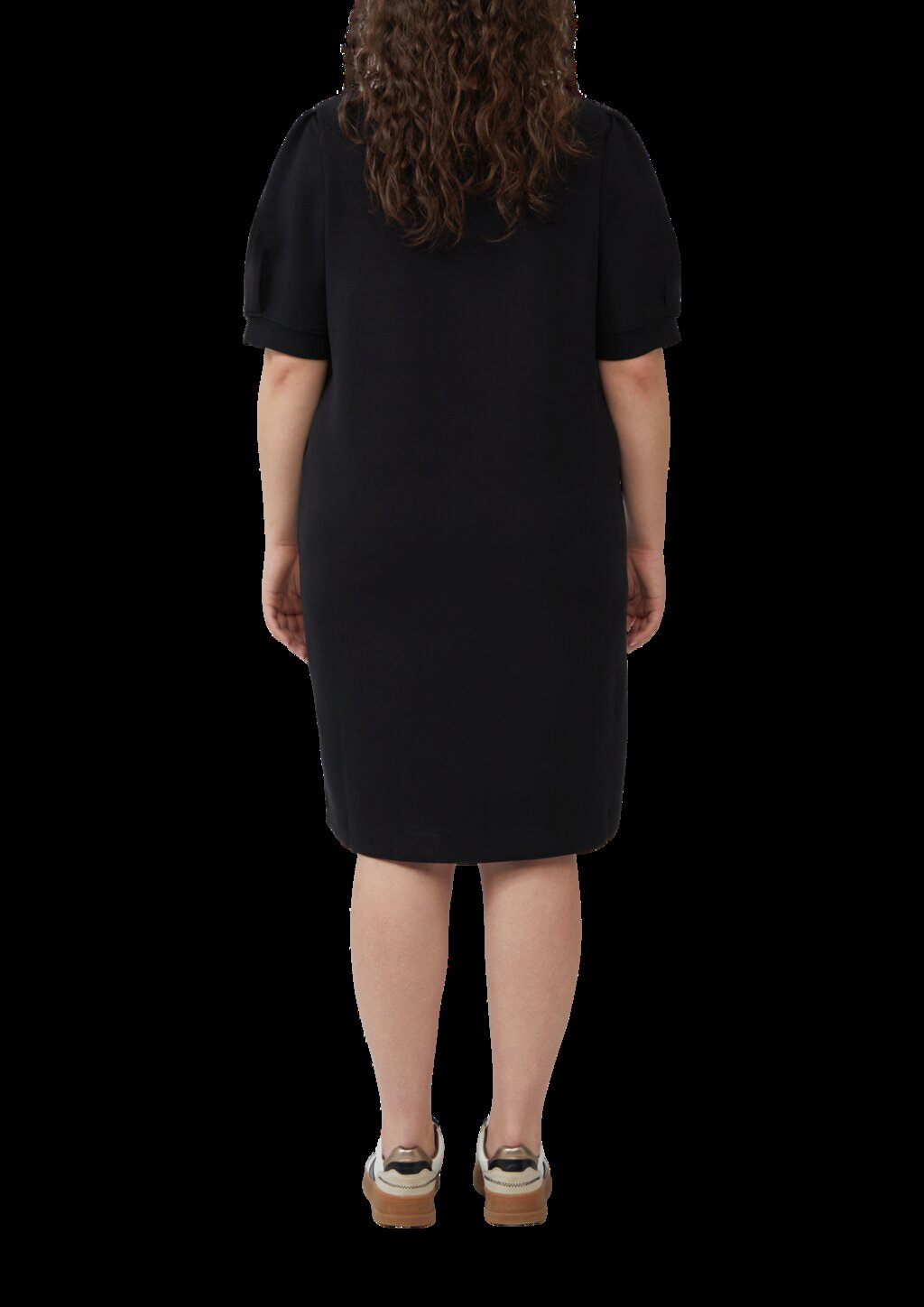 Kurzes Scuba-Kleid mit Puffärmeln