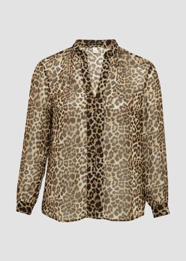 Leicht transparente Chiffonbluse mit All-over-Print