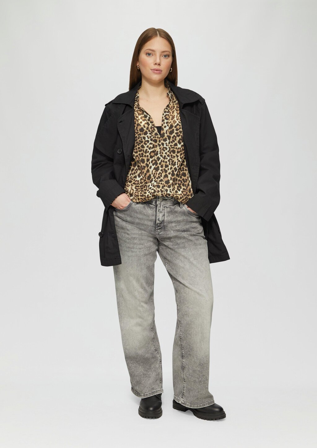 Leicht transparente Chiffonbluse mit All-over-Print