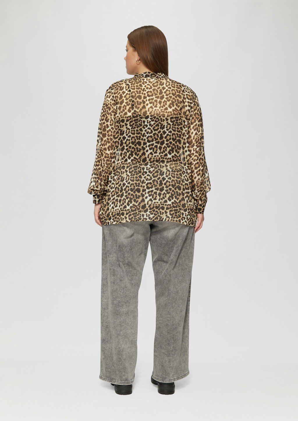 Leicht transparente Chiffonbluse mit All-over-Print