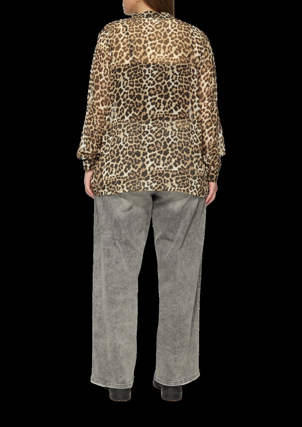 Leicht transparente Chiffonbluse mit All-over-Print