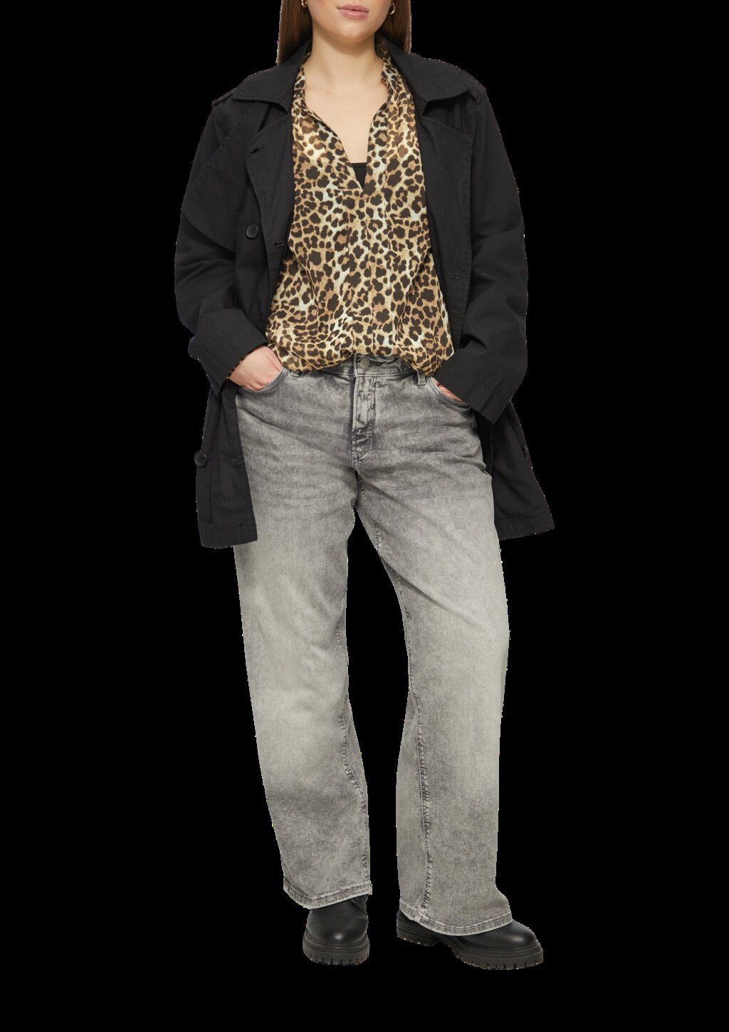 Leicht transparente Chiffonbluse mit All-over-Print