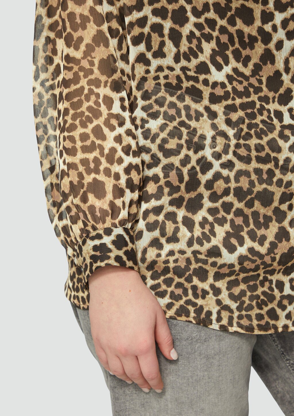 Leicht transparente Chiffonbluse mit All-over-Print