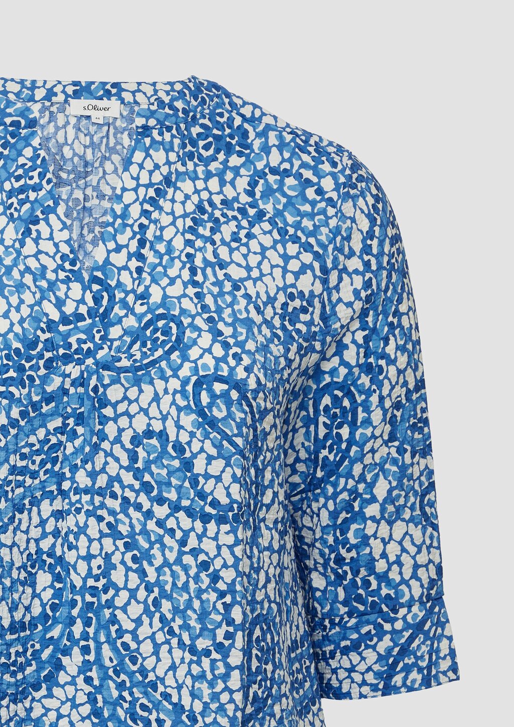 Strukturierte Tunikabluse mit 3/4-Ärmeln