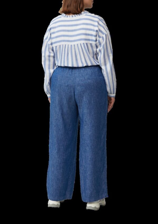 Wide-Leg-Hose aus Leinenmix in Denim-Optik