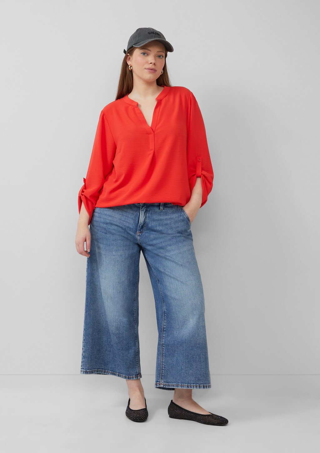 Tunikabluse mit Ärmeln zum Krempeln