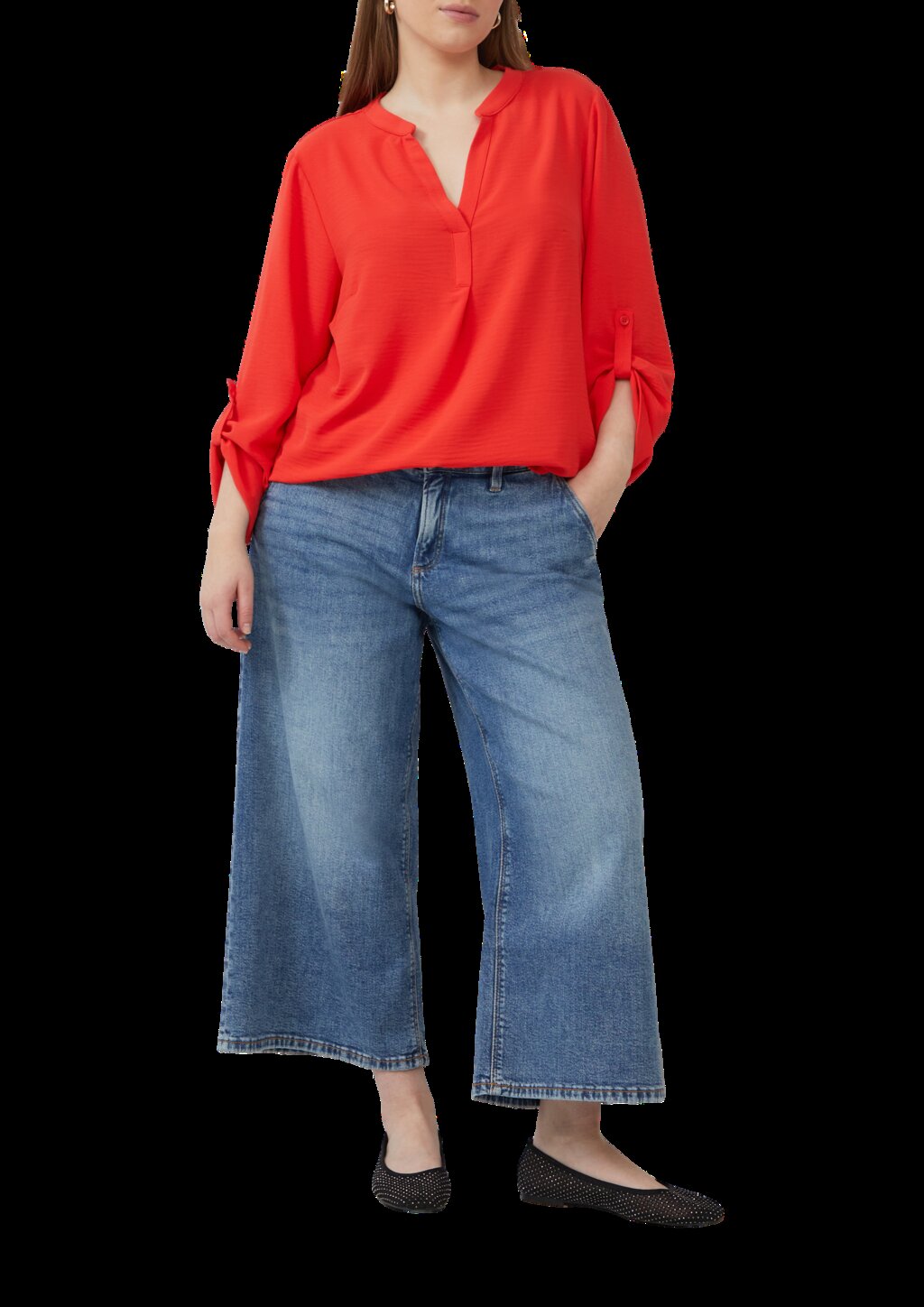 Tunikabluse mit Ärmeln zum Krempeln