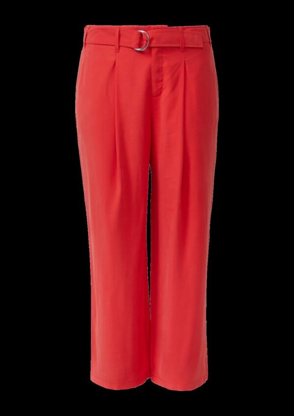 Wide-Leg-Hose aus Viskosemix mit Stoffgürtel