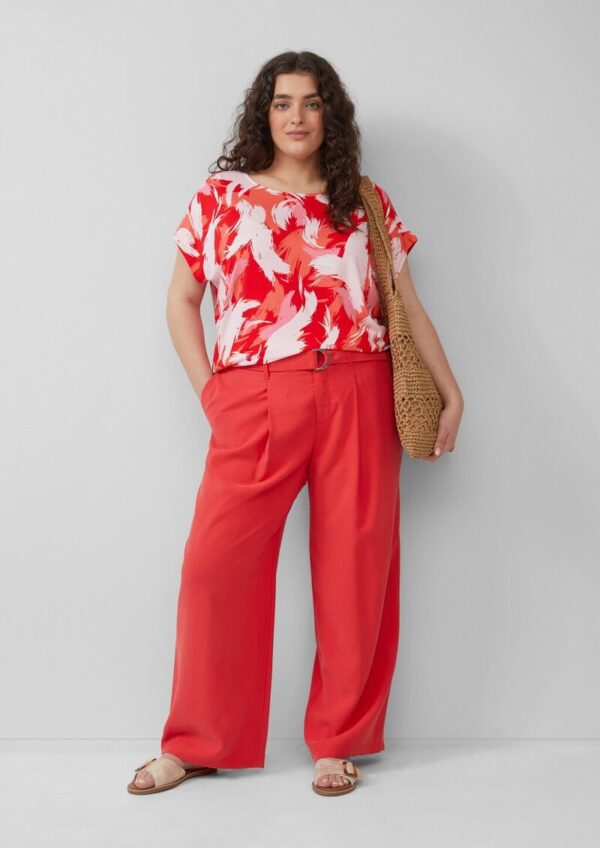 Wide-Leg-Hose aus Viskosemix mit Stoffgürtel