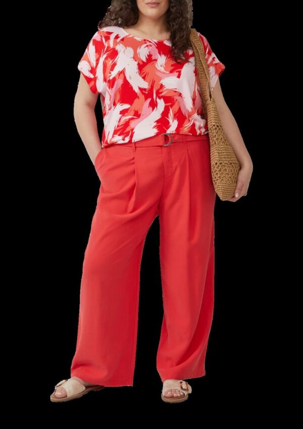 Wide-Leg-Hose aus Viskosemix mit Stoffgürtel