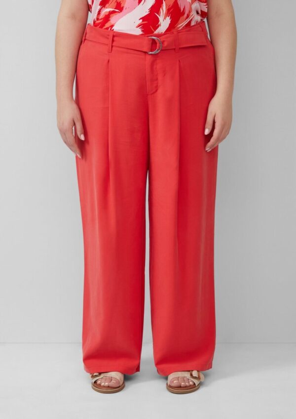 Wide-Leg-Hose aus Viskosemix mit Stoffgürtel