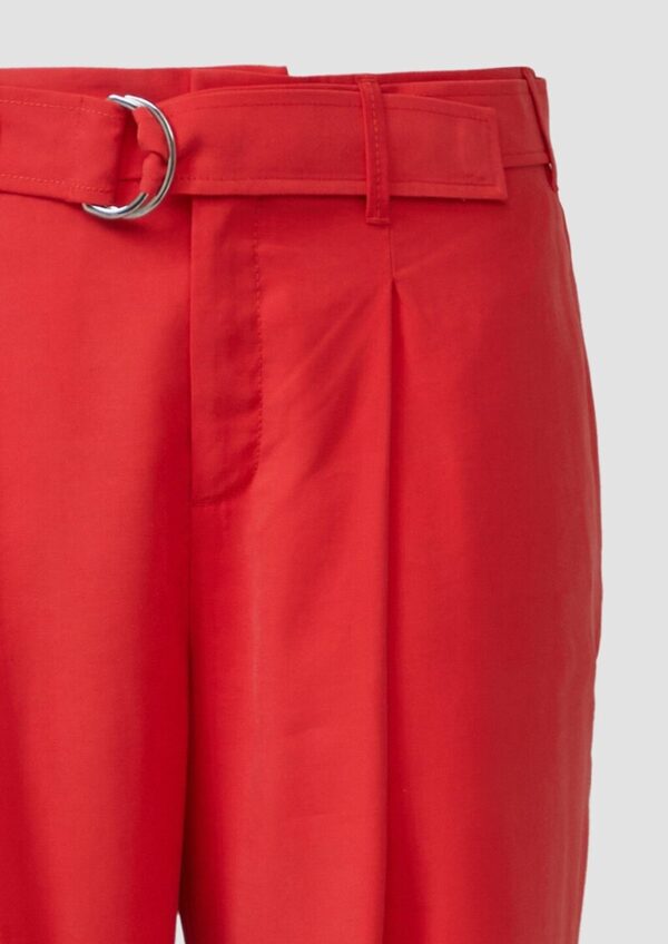 Wide-Leg-Hose aus Viskosemix mit Stoffgürtel