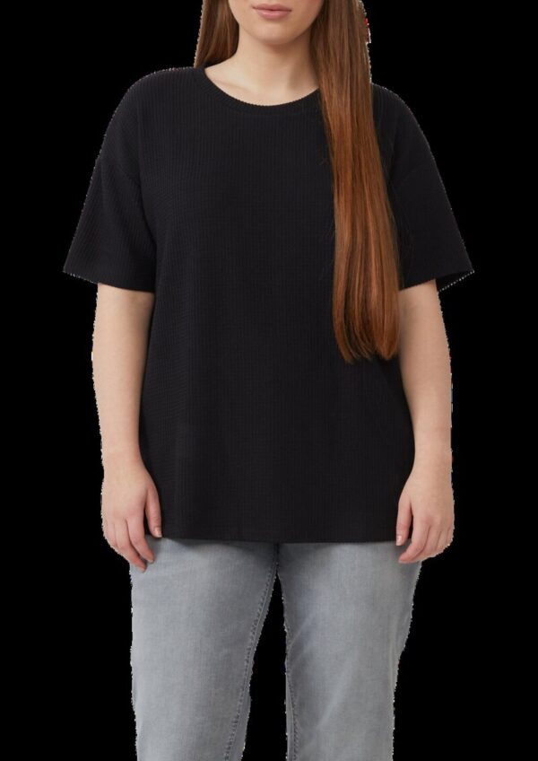 Strukturiertes Shirt mit überschnittener Schulter