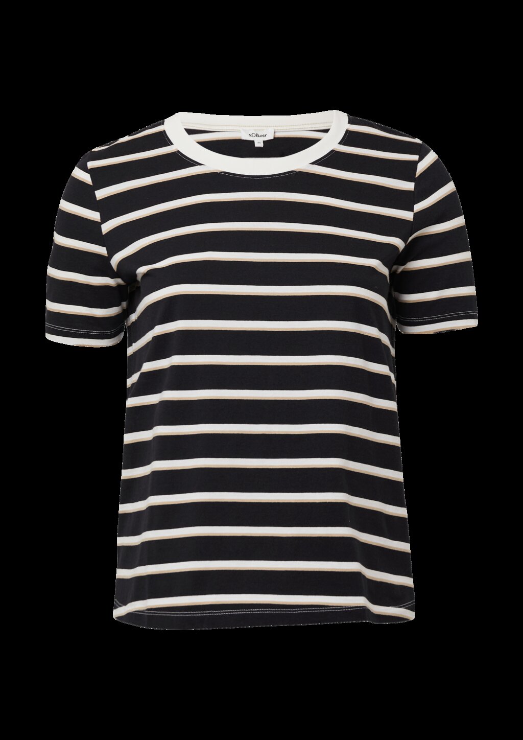 Verkürztes Baumwoll-T-Shirt mit Streifen