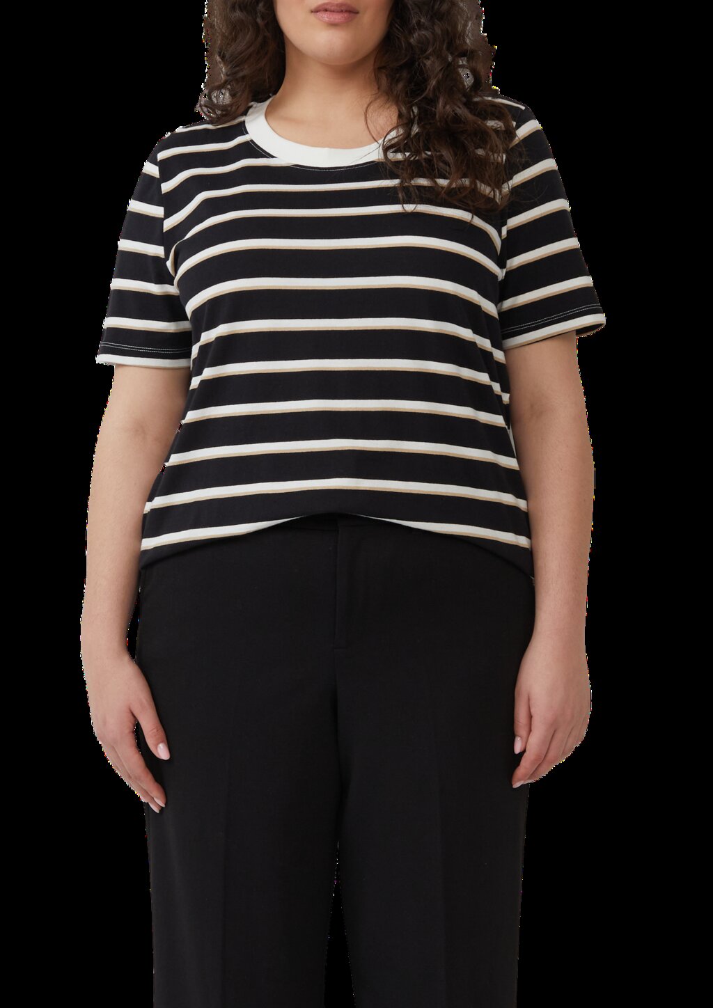 Verkürztes Baumwoll-T-Shirt mit Streifen