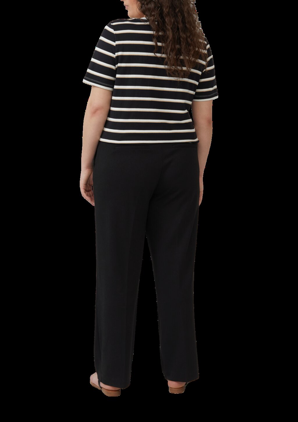 Verkürztes Baumwoll-T-Shirt mit Streifen