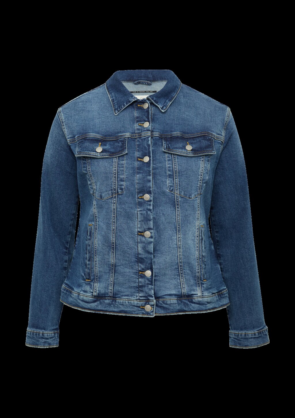 Schmal geschnittene Denimjacke in authentischer Waschung