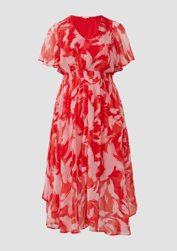 Maxikleid aus Chiffon mit gesmokter Taille