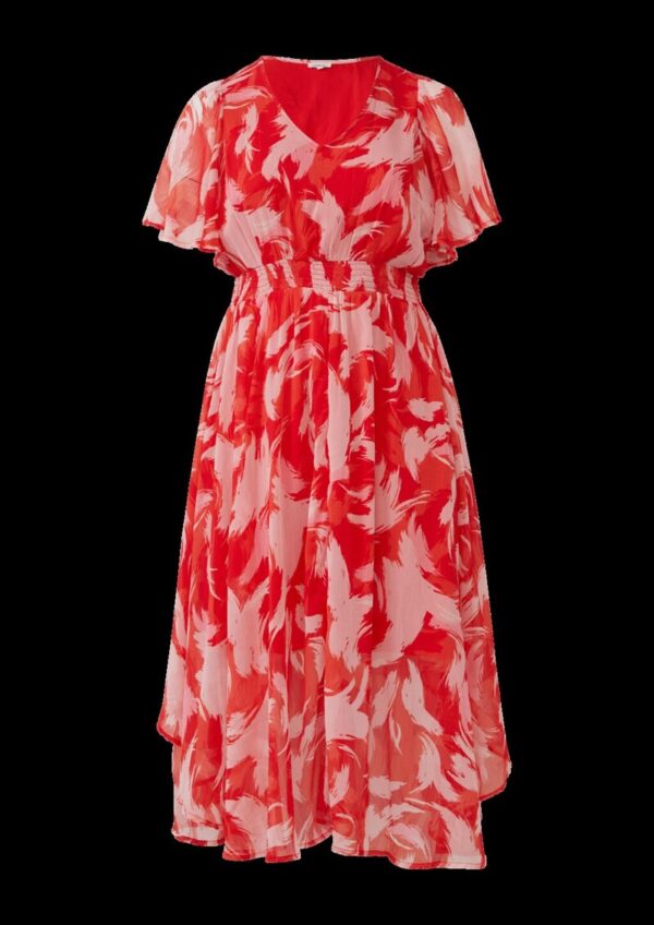 Maxikleid aus Chiffon mit gesmokter Taille