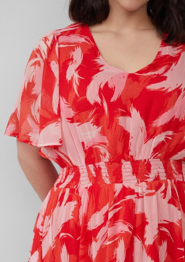 Maxikleid aus Chiffon mit gesmokter Taille