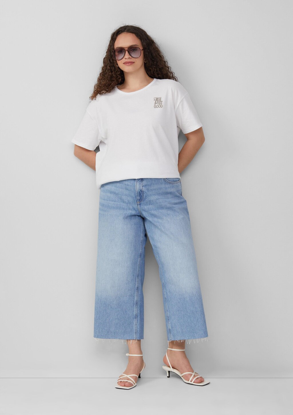 Boyfriend-Shirt mit Front- und Backprint